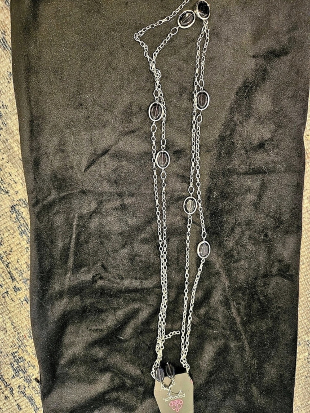 Paparazzi Long Layered Oval Necklace in Silver